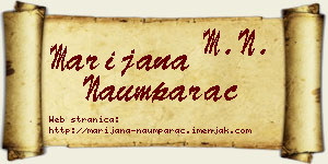 Marijana Naumparac vizit kartica